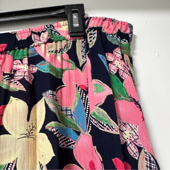 Vintage Napa Valley Blue Floral Tropical Crepe Maxi Skirt Size Large Summer EUC - Picture 15 of 16